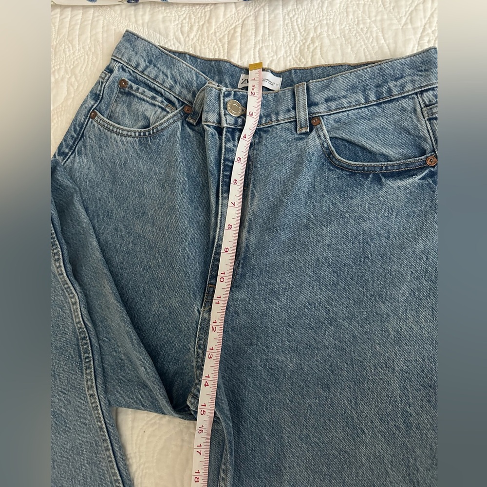 ZARA HIGH RISE WIDE LEG JEANS.Size 10. TALL. - Picture 13 of 14